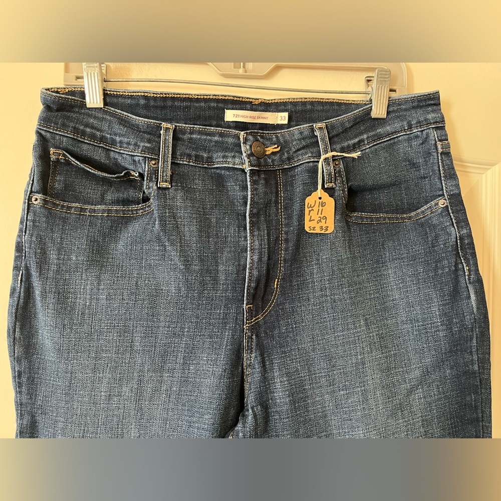 Levi's Dark Blue 721 High Rise Women's Skinny Jeans Size 33X29 - Picture 10 of 14